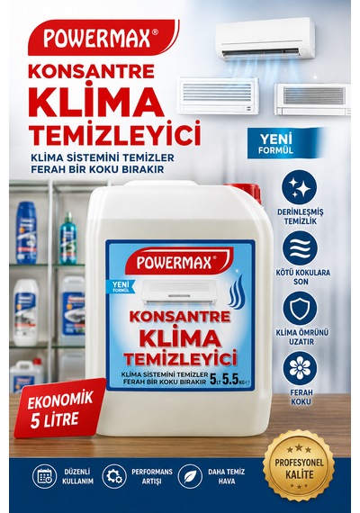 Powermax Klima Temizleyici 5 Litre Profesyonel Klima Bakım Ve Temizlik Ürünü