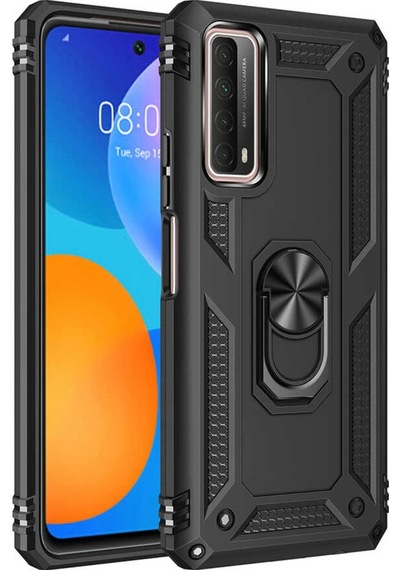 Huawei P Smart 2021 Kılıf Zore Vega Yüzük Standlı Zırh Kılıf