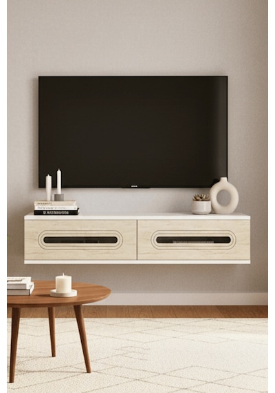 Tda1220bts - Rany120 Duvara Montaj Tv Stand, Tv Rafı, Tv Sehpası Beyaz - Traverten - Sılver 120cm Tda1220bts - Rany120 Duvara Montaj Tv Stand, Tv Rafı, Tv Sehpası Beyaz - Traverten - Sılver 120cm