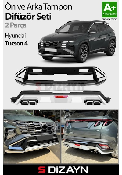 S-dizayn Hyundai Tucson 4 Ön Ve Arka Tampon Koruma Difüzör Seti 2025 Üzeri A+ Kalite