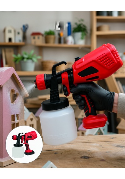 Şarjlı Boya Tabancası 21v Motor 800 Ml Hazne