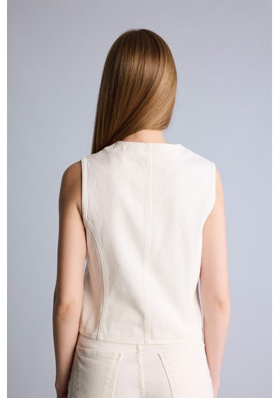 Defacto Jean Blazer Yelek F5899ax26smwt1 Beyaz-wt1