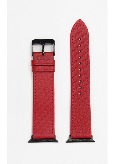 Apple Uyumlu Watch Kordon Kırmızı Karbon 38-40-41 Mm