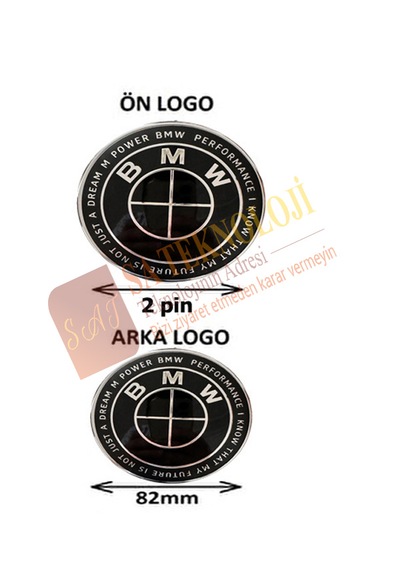 Bmw F10 Kasa Ön Kaput-bagaj Logo Takım 50yıl Siyah 2pin-82mm