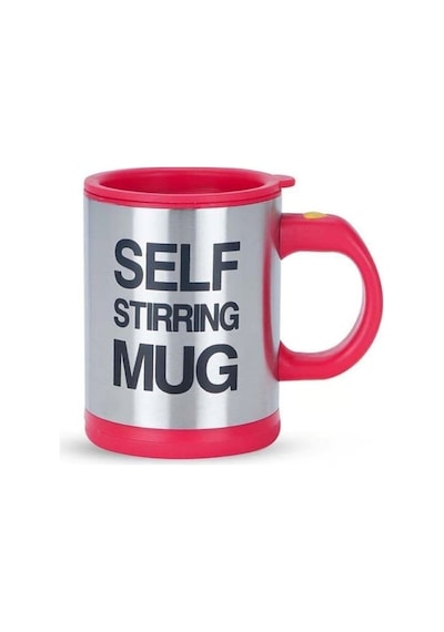 Bilger Kendi Kendini Karıştıran Mikser Kupa Termos Bardak Self Stirring Mug -467 Kırmızı