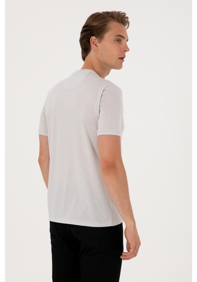 U.S. Polo Assn. Erkek Regular Fit Açık Gri Bisiklet Yaka Tişört 50300815-VR001