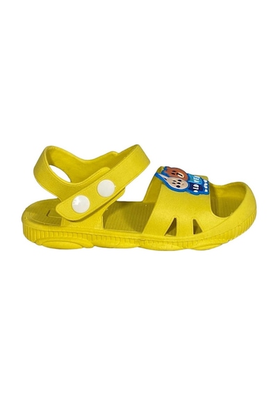 Dy-5001 Kaymaz Figürlü Çocuk Sandalet Terlik Park Bahçe Terlik Sarı