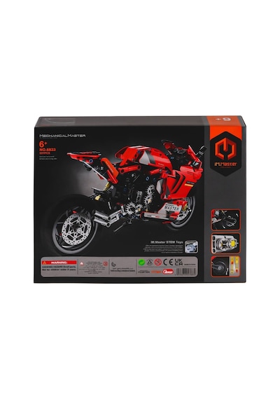 6833 Imm Mekanik Master Blokları Motosiklet Kırmızı 557 Parça