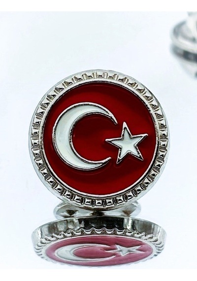 Yörük Tasarım Türkiye Mine Boyalı Yaka Rozeti Gümüş