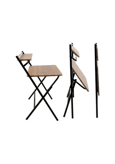 49x83 Cm Çalışma Masası Metal Ayaklı Ders Çalışma Masası Kahverengi