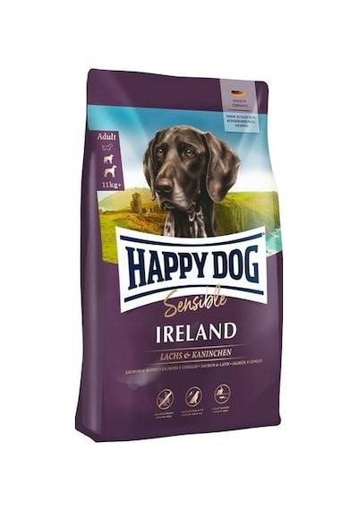 Happy Dog Irland Somonlu ve Tavşanlı Yetişkin Hassas Köpek Maması 4 KG