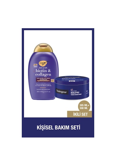 OGX Dolgunlaştırıcı Biotin&Kolajen Sülfatsız Şampuan 385 ML + Neutrogena Krem 300 ML OGX Dolgunlaştırıcı Biotin&Kolajen Sülfatsız Şampuan 385 ML + Neutrogena Krem 300 ML