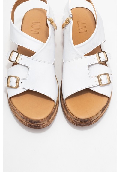 Luvishoes Luvi Shoes Levıne Beyaz Hakiki Deri Tokalı Yandan Fermuarlı Kadın Sandalet Beyaz Luvishoes Luvi Shoes Levıne Beyaz Hakiki Deri Tokalı Yandan Fermuarlı Kadın Sandalet Beyaz