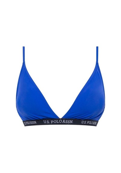 U.S. Polo Assn. Kadın Saks Mavi Geniş Üçgen Bikini Üst 21501