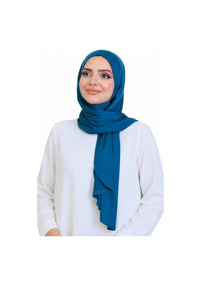 Modish Group Penye Boyun Kapamalı Şal Başörtü Hazır Giyim Turban Esnek Jersey Şal Turkuaz