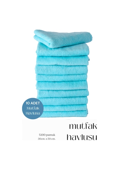 10 Adet Mutfak Havlusu El Yüz Havlusu Açık Yeşil