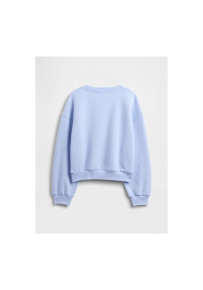 Gap Kız Çocuk Oversized Bisiklet Yaka Sweatshirt Mor