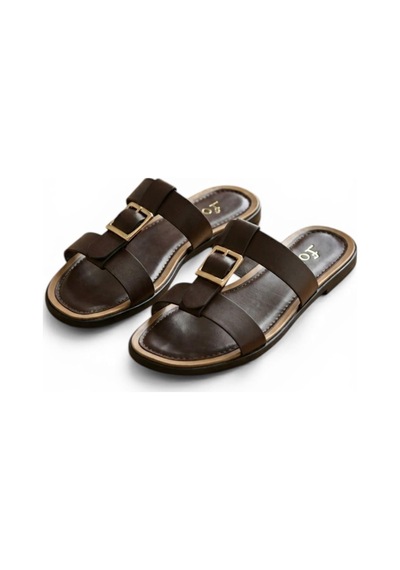 Fox Shoes Y973447209 Kahverengi Toka Detaylı Kadın Terlik