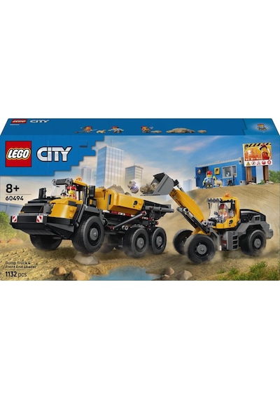 LEGO® City Damperli Kamyon ve Ön Yükleyici 60494 - 8 Yaş ve Üzeri Çocuklar için 3 Minifigür İçeren Oyuncak Yapım Seti (1132 Parça)