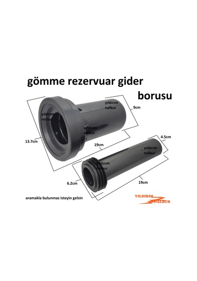 Gömme Rezervuar Pis Su Gider Seti Gider Borusu Klozet Set