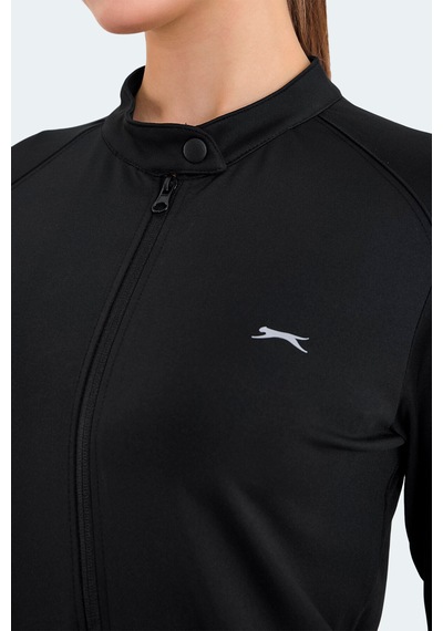 Slazenger  Rona Kadın Fermuarlı Dik Yaka Cepli Siyah Eşofman Takımı