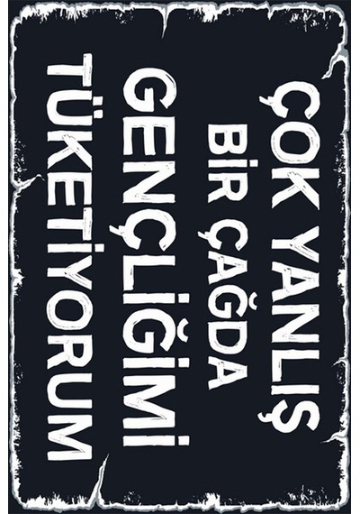 Yazılı Retro Ahşap Poster Renkli - 640243553 Renkli