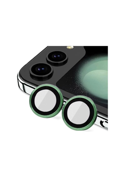 Samsung Samsung Uyumlu Galaxy Z Flip 5 Valdez Metal Kamera Lens - Koyu Yeşil Diğer