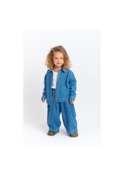 Oliven The Kid Oliventhekid Unisex Kot Gömlek Mavi Mavi