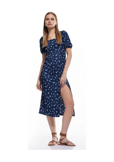 Koton Kısa Balon Kollu Sırtı Bağcıklı Bodycon Çiçekli Yırtmaçlı Midi Elbise Bürümcük Lacivert Desenli 5sal80047ık Lacivert Desenli Koton Kısa Balon Kollu Sırtı Bağcıklı Bodycon Çiçekli Yırtmaçlı Midi Elbise Bürümcük Lacivert Desenli 5sal80047ık Lacivert Desenli
