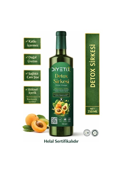 Diyetix Detox Sirke 250 Ml Doğal Fermente, Katkısız & Şekersiz Günlük Kullanım