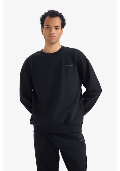 Defacto Boxy Fit 2li Takım Bisiklet Yaka Sweatshirt Eşofman Altı F9623ax25aubk81 Siyah-bk81
