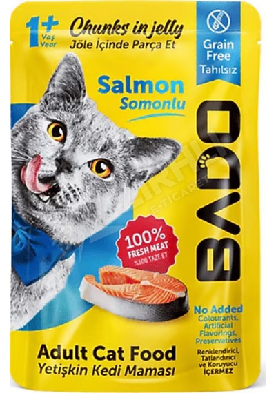 2 Adet Bado Yetişkin Kedi Yaş Mama Somon Balıklı 85 Gr