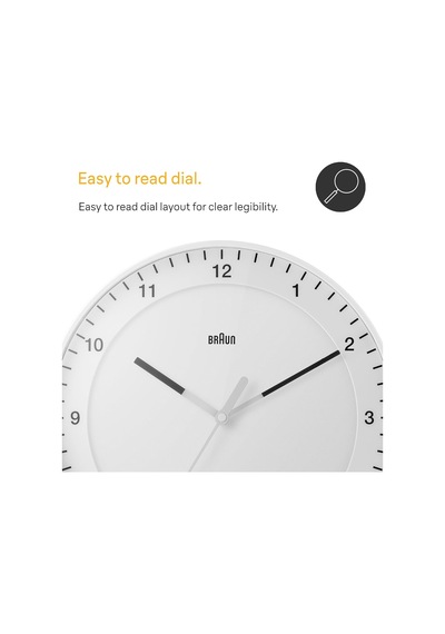 Braun Klasik Büyük Analog Duvar Saati Sessiz Saat Mekanizması, Ko Diğer
