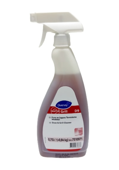 Diversey Suma Grill D9 Ağır Yağ Çözücü Sprey Başlıklı Fırın Temizleyici 750 ML