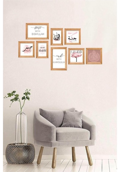 Lexroo 8 Parça Dekoratif Mdf Tablo Seti Çerçeve Görünümlü Dekolıadko5532 Çok Renkli