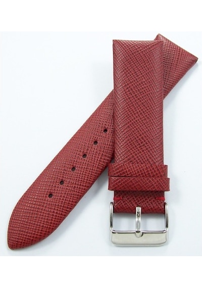 Bizon Bordo Deri Saat Kordonu 22Mm Dikişsiz Klasik Saat Kayışı