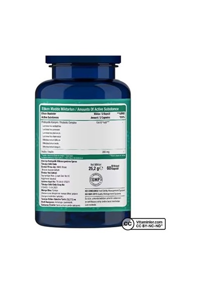 Probiyotik Prebiyotik 60 Kapsül Aromasız Renkli