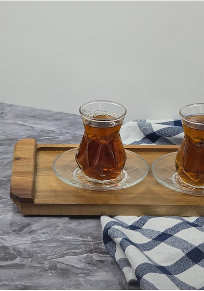 Akasya Sunum Tepsisi - Uzun Sunum Tabağı - 47x17 Cm Ahşap