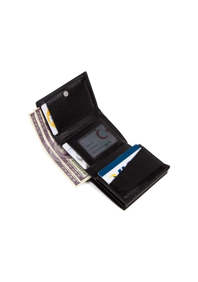 Newish Polo Mekanizmalı Rfid Özellikli Cüzdan Kredi Kartlık - Hakiki Deri Siyah