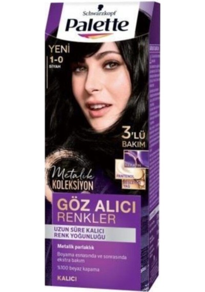 Palette Göz Alıcı Renkler Saç Boyası Siyah 3'lü