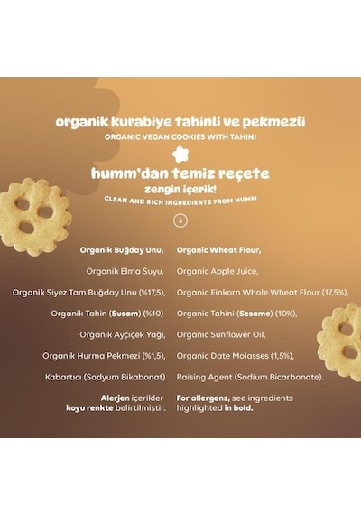 Organik Tahinli Ve Pekmezli Vegan Kurabiye - 3 Adet 165 G