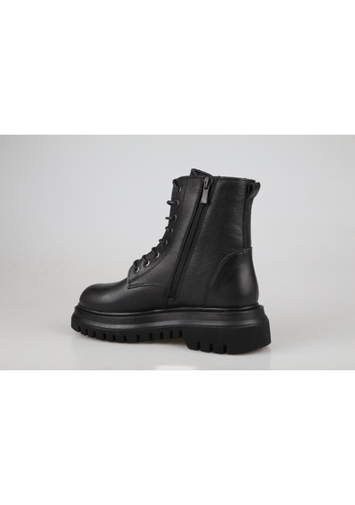 Castle Black 27400 Hakiki Deri Siyah Kadın Bot Siyah