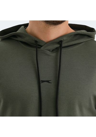 Slazenger VADIMIR Erkek Kapüşonlu Cepli Haki Sweatshirt
