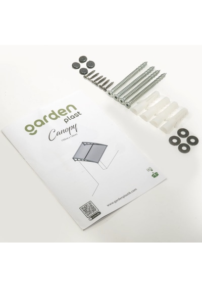 Lupın Kapı Pencere Üstü Pratik Sundurma 105x360 - Şeffaf