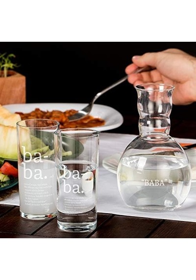 Baba Tanımı Tasarımlı Ahşap Kutulu Rakı Seti Açık