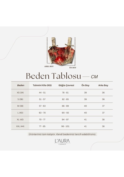 L'aura Corset Lal Bayan Korse Büstiyer Kırmızı