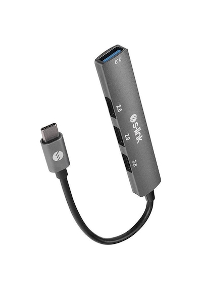 S-lınk Sw-u324 3 Usb2.0, 1 Usb3.0 Type-c Metal Usb Hub Çoklayıcı-107556