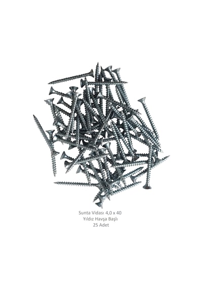Sunta Vidası, 4,0 X 40 Mm, 25 Adet, Yhb Vida 4 x 40