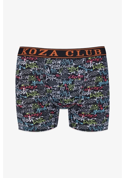 Koza İç Giyim Erkek 3'lü Pamuklu Likralı Boxer Ko9003bx-6 Çok Renkli