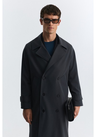 Antioch Uzun Relaxed Fit Trençkot Antrasit